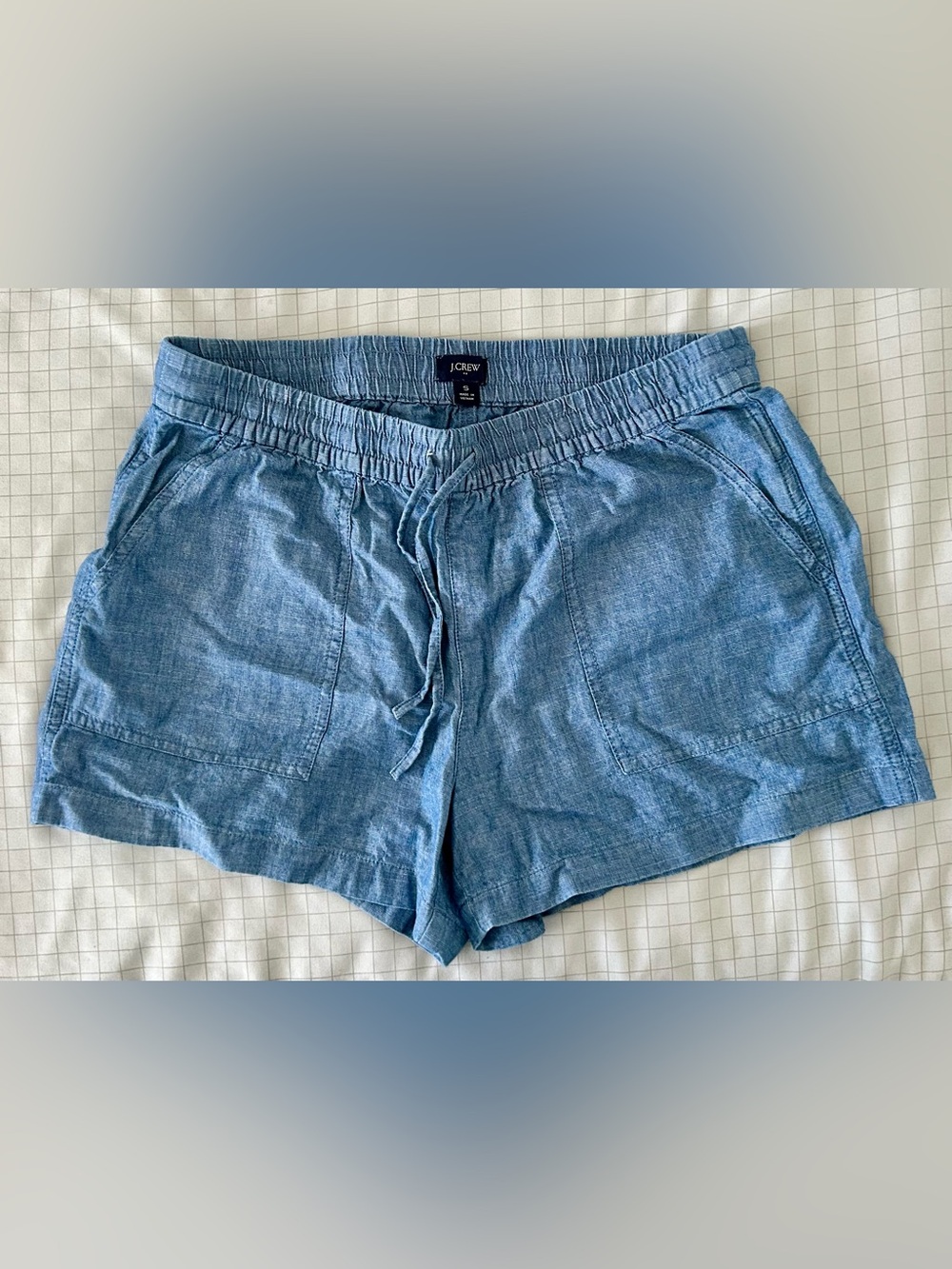 J. Crew Women’s Chambray Drawstring Shorts - S - Light Blue